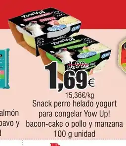 FROIZ Snack perro helado yogurt para congelar Yow Up! bacon-cake o pollo y manzana oferta