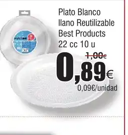 FROIZ Plato Blanco Ilano Reutilizable Best Products oferta