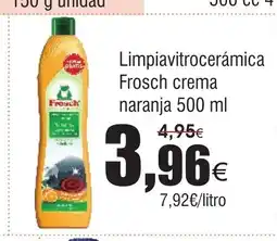 FROIZ Limpiavitrocerámica Frosch crema naranja oferta