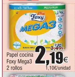 FROIZ Papel cocina Foxy Mega3 2 rollos oferta
