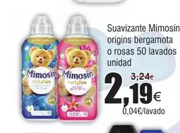 FROIZ Suavizante Mimosín origins bergamota o rosas 50 lavados unidad oferta