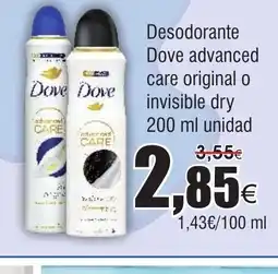 FROIZ Desodorante Dove advanced care original o invisible dry oferta