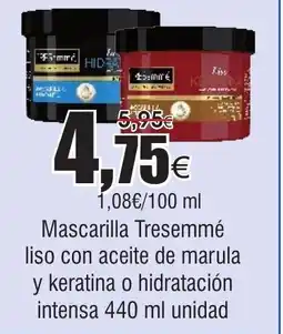 FROIZ Mascarilla Tresemmé liso con aceite de marula y keratina o hidratación intensa oferta