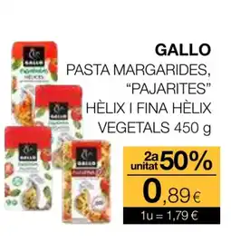 Plusfresc GALLO Pasta margarides, pajarites hèlix i fina hèlix vegetals oferta