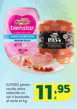 HiperDino ELPOZO jamón cocido extra reducido en sal o braseado oferta