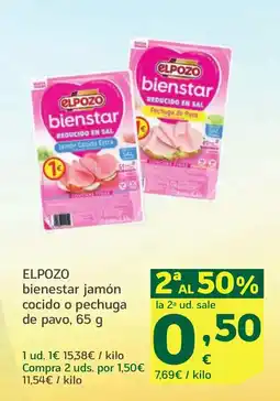 HiperDino ELPOZO bienestar jamón cocido o pechuga de pavo oferta