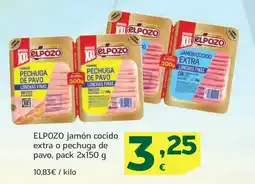 HiperDino ELPOZO jamón cocido extra o pechuga de pavo oferta