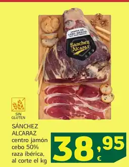HiperDino SÁNCHEZ ALCARAZ centro jamón cebo 50% raza ibérica oferta