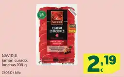 HiperDino NAVIDUL jamón curado, lonchas oferta