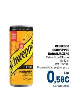 Makro Schweppes - refresco naranja zero oferta