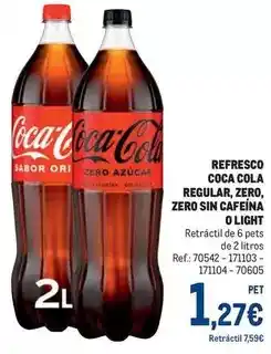 Makro Coca-cola - refresco regular, zero, zero, zero sin cafeina o light oferta