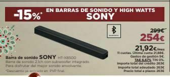 El Corte Inglés Barra de sonido oferta