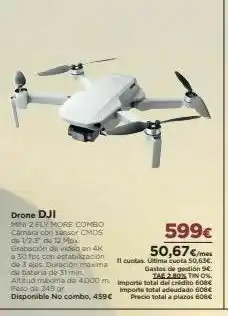 El Corte Inglés Drone dji maniz fly more combo camara con sensor cmos 599€ de 1/21. do 13 mox grabación de video on 4k 50,67cm con estabili oferta