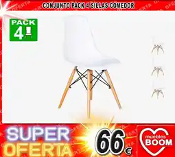 Muebles Boom Conjunto pack 4 sillas comedor oferta