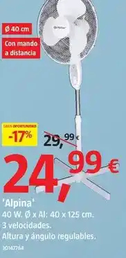 Bauhaus Ventiladores 'alpina' oferta