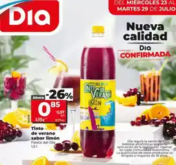 Dia Fiesta del dia - tinto de verano sabor limón oferta