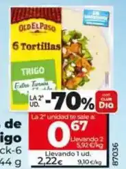 Dia Old el paso - tortillas de harina de trigo oferta