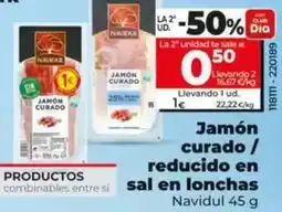 Dia Navidul - jamón curado / reducido en sal en lonchas oferta