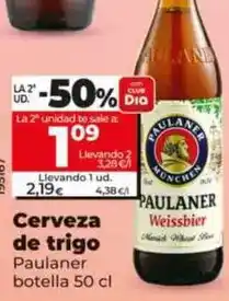 Dia Paulaner - cerveza de trigo botella 50 cl oferta
