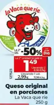 Dia La vaca que ríe - queso original en porciones oferta