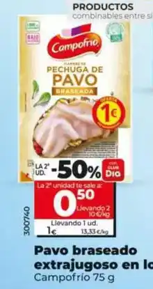 Dia Campofrío - pavo braseado extrajugoso en lonchas oferta