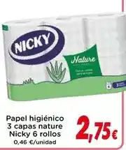 Proxi Nicky - papel higiénico 3 capas nature oferta