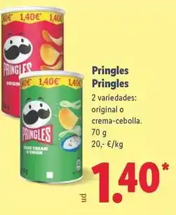 Lidl Pringles - original o crema-cebolla oferta
