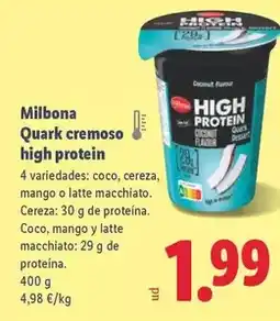 Lidl Milbona - quark cremoso high protein oferta
