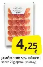 Supermercados MAS Seleccion - jamón cebo 50% ibérico oferta