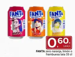 Supermercados Dani Fanta - zero naranja, limon o frambuesa lata oferta