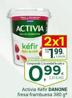Supermercados Dani Danone - activia kefir fresa-frambuesa oferta