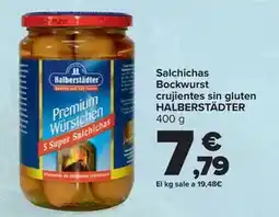 Carrefour Halberstädter - salchichas bockwurst crujientes sin gluten oferta