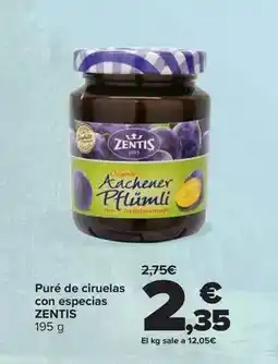 Carrefour Zentis - puré de ciruelas con especias oferta