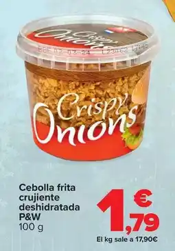 Carrefour P&w - cebolla frita crujiente deshidratada oferta