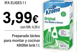 Cash Ifa KRONA Preparado lácteo para montar y cocinar oferta