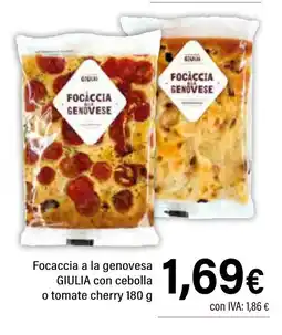Cash Ifa GIULIA Focaccia a la genovesa con cebolla o tomate cherry oferta