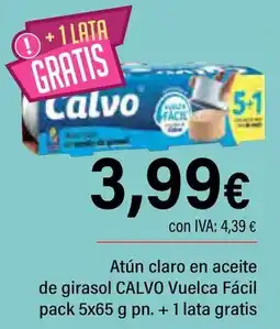 Cash Ifa CALVO Atún claro en aceite de girasol Vuelca Fácil oferta
