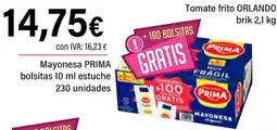 Cash Ifa PRIMA Mayonesa bolsitas estuche oferta