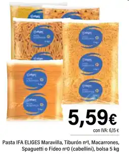 Cash Ifa IFA ELIGES Pasta Maravilla, Tiburón nº1, Macarrones, Spaguetti o Fideo nº0 (cabellini), oferta