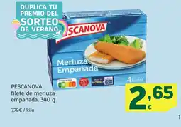 HiperDino PESCANOVA filete de merluza empanada oferta