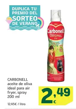 HiperDino CARBONELL aceite de oliva ideal para air fryer, spray oferta