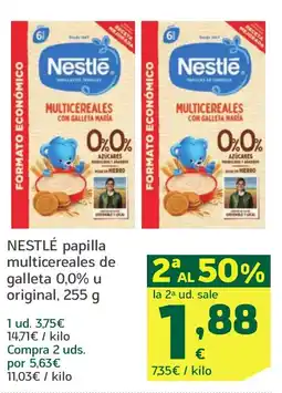 HiperDino NESTLÉ papilla multicereales de galleta 0,0% u original oferta