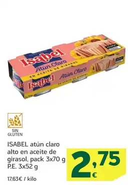 HiperDino ISABEL atún claro alto en aceite de girasol oferta