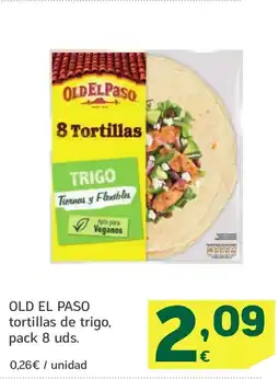 HiperDino OLD EL PASO tortillas de trigo oferta