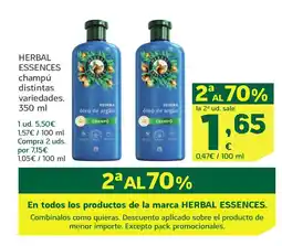 HiperDino HERBAL ESSENCES champú distintas variedades oferta
