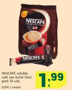 HiperDino NESCAFÉ soluble café con leche 3en1, oferta