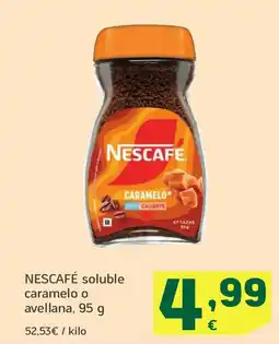 HiperDino NESCAFÉ soluble caramelo o avellana, oferta