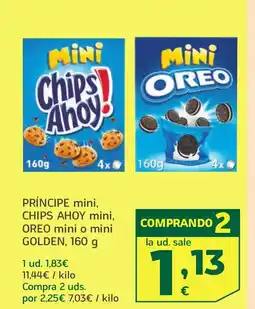 HiperDino PRÍNCIPE Mini, chips ahoy mini, oreo mini o mini golden oferta