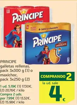 HiperDino PRINCIPE galletas rellenas oferta