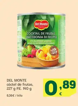HiperDino DEL MONTE cóctel de frutas, oferta
